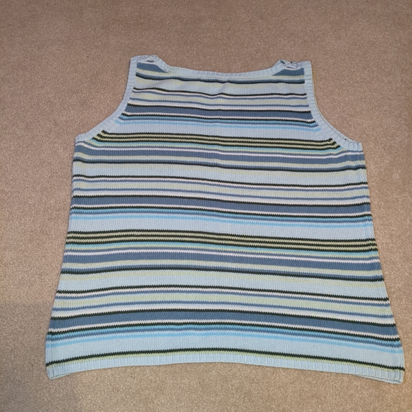 Eddie Bauer blue striped sleeveless top - Picture 6 of 11